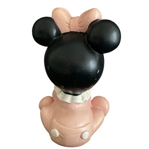 Disney Baby Minnie Mouse Squeaky Toy Pink Rubber Figure 5.5 inches Vintage - Picture 3 of 10